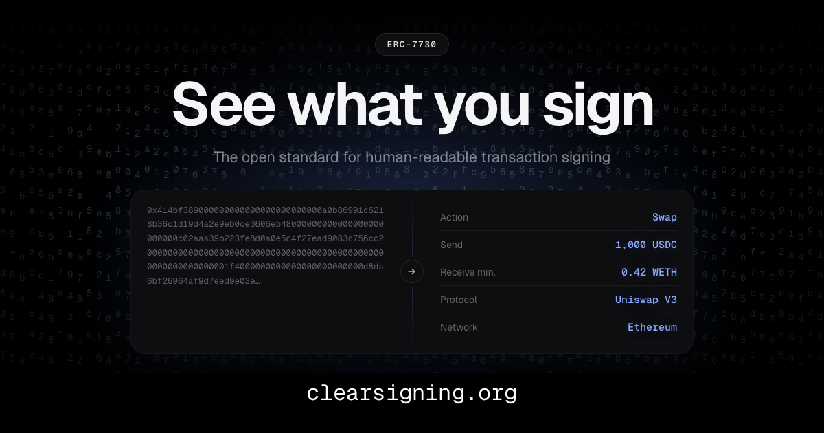 Clear Signing Working Group
